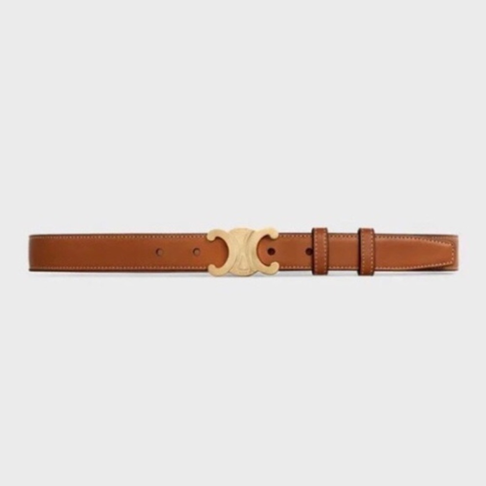 Celine Triomphe Belt in Natural Calfskin-Brown